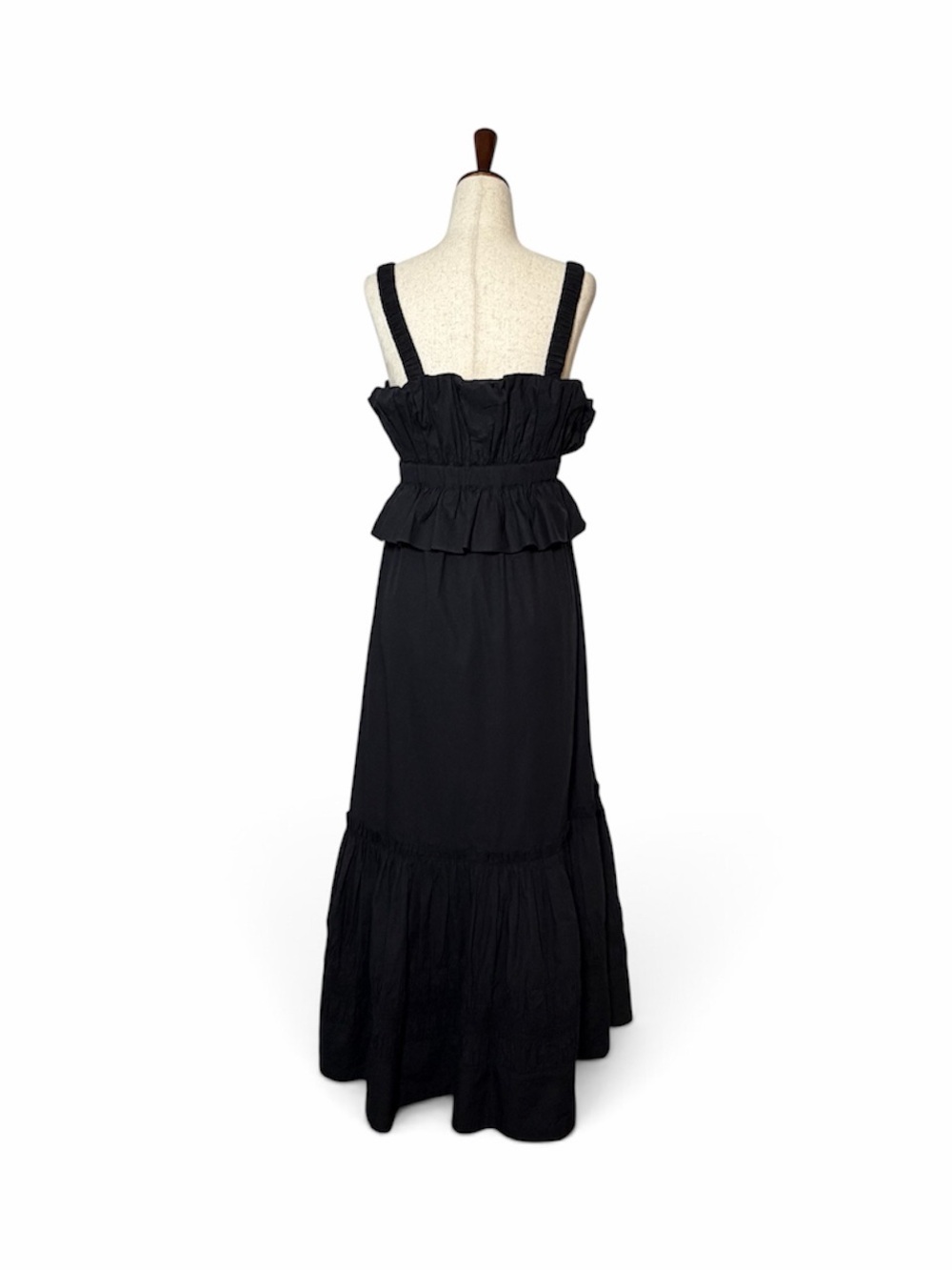 Cleobella Diana Ankle Dress Small Black Organic Cotton Smocked Pockets - Picture 4 of 14